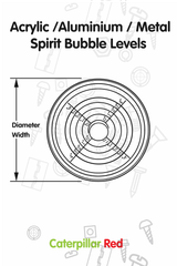 Metal 60 mm Diameter Bullseye Spirit Bubble Level, Degree Marking, Clear