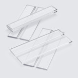 4x Clear 100 mm Acrylic Low Profile Flexible Living Hinges, Continuous