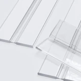 3x Clear 200 mm Acrylic Low Profile Flexible Living Hinges, Continuous