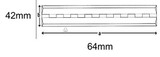 Pack of 3 Transparent Clear Plastic Acrylic 64mm Continuous Piano Hinge Hinges