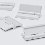 4x White Acrylic Piano Hinges 45 mm x 38 mm, Continuous Plastic Hinges