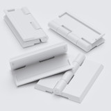 4x cerniere a nastro bianche in acrilico 45 mm x 38 mm continue in plastica