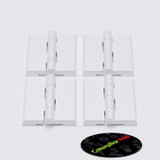 4x cerniere a nastro bianche in acrilico 45 mm x 38 mm continue in plastica