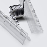 Clear Acrylic Spring Piano Hinge 300 mm x 45 mm, Continuous, with 2 Springs
