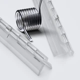 Clear Acrylic Spring Piano Hinge 300 mm x 45 mm, Continuous, with 2 Springs