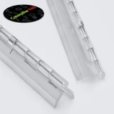 Clear Acrylic Spring Piano Hinge 300 mm x 45 mm, Continuous, with 2 Springs