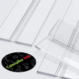 3x Clear 300 mm Acrylic Low Profile Flexible Living Hinges, Continuous