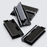 4x cerniere a nastro nere in acrilico 45 mm x 38 mm, continue in plastica