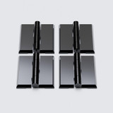 4x cerniere a nastro nere in acrilico 45 mm x 38 mm, continue in plastica