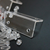 4x staffe a L, acrilico trasparente 2,5 mm + 20 bulloni M5