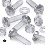 60x viti acriliche trasparenti a testa cilindrica M5 x 20mm + dadi/rondelle
