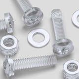 60x Clear Acrylic Pan Head Plastic Screws & Bolts M5 x 20 mm, Nuts & Washers