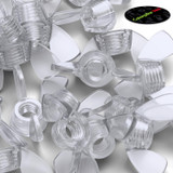 50x Clear Acrylic Plastic Butterfly Wing Nuts M6, Thumb Nuts
