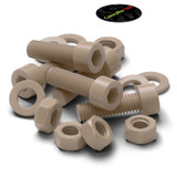 5x Natural PEEK Socket Head Screws & Bolts M6 x 20 mm, Nuts & Washers