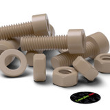5x Natural PEEK Socket Head Screws & Bolts M6 x 20 mm, Nuts & Washers