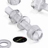60x viti acriliche trasparenti zigrinate a taglio M6 x 40mm dadi e rondelle