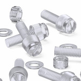 60x viti acriliche trasparenti zigrinate a taglio M5 x 16mm dadi e rondelle