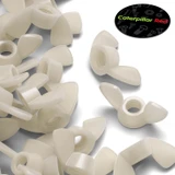 50x dadi a farfalla M6 in nylon naturale, a serraggio manuale