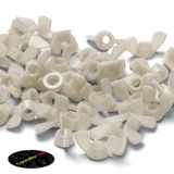 50x Natural Nylon Plastic Butterfly Wing Nuts M6, Thumb Nuts