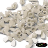 50x dadi a farfalla M6 in nylon naturale, a serraggio manuale
