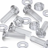 50x Clear Acrylic Countersunk Screws & Bolts M6 x 20 mm, Nuts & Washers