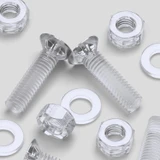 50x Clear Acrylic Countersunk Screws & Bolts M6 x 20 mm, Nuts & Washers
