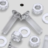 50x Clear Acrylic Countersunk Screws & Bolts M6 x 20 mm, Nuts & Washers