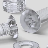50x Clear Acrylic Countersunk Screws & Bolts M6 x 20 mm, Nuts & Washers