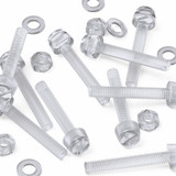 20x Clear Acrylic Slotted Knurled Thumbscrews M6 x 40 mm, Nuts & Washers