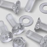 25x Clear Acrylic Countersunk Screws & Bolts M8 x 20 mm, Nuts & Washers