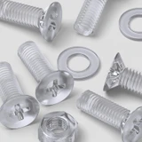 25x Clear Acrylic Countersunk Screws & Bolts M8 x 20 mm, Nuts & Washers
