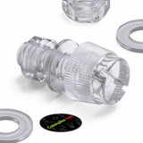 60x Clear Acrylic Slotted Knurled Thumbscrews M4 x 12 mm, Nuts & Washers