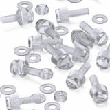 60x Clear Acrylic Slotted Knurled Thumbscrews M4 x 12 mm, Nuts & Washers