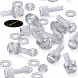 60x Clear Acrylic Slotted Knurled Thumbscrews M4 x 12 mm, Nuts & Washers