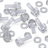60x Clear Acrylic Slotted Knurled Thumbscrews M4 x 12 mm, Nuts & Washers