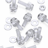 60x Clear Acrylic Slotted Knurled Thumbscrews M4 x 12 mm, Nuts & Washers