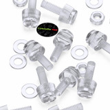 60x viti acriliche trasparenti zigrinate a taglio M4 x 12mm dadi e rondelle