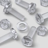 60x viti acriliche trasparenti a testa cilindrica M6 x 20mm + dadi/rondelle