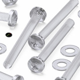 60x viti acriliche trasparenti a testa cilindrica M4 x 40mm + dadi/rondelle