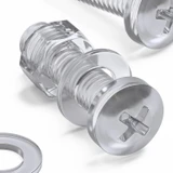 20x viti acriliche trasparenti a testa cilindrica M5 x 20mm + dadi/rondelle