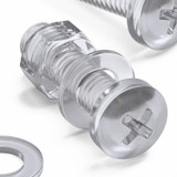 20x Clear Acrylic Pan Head Plastic Screws & Bolts M5 x 20 mm, Nuts & Washers