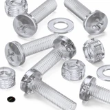 20x viti acriliche trasparenti a testa cilindrica M5 x 20mm + dadi/rondelle