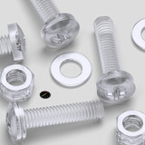 20x viti acriliche trasparenti a testa cilindrica M5 x 20mm + dadi/rondelle