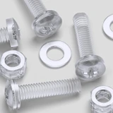 20x viti acriliche trasparenti a testa cilindrica M5 x 20mm + dadi/rondelle