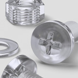 30x Clear Acrylic Pan Head Plastic Screws & Bolts M8 x 20 mm, Nuts & Washers