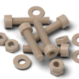 5x Natural PEEK Socket Head Screws & Bolts M4 x 20 mm, Nuts & Washers