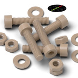 5x viti/bulloni TCEI in PEEK naturale M4 x 20 mm, dadi & rondelle