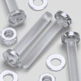 60x viti acriliche trasparenti a testa cilindrica M6 x 40mm + dadi/rondelle