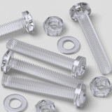 60x viti acriliche trasparenti a testa cilindrica M6 x 40mm + dadi/rondelle