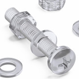 60x viti acriliche trasparenti a testa cilindrica M6 x 40mm + dadi/rondelle